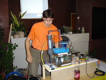 Opět Martin u svého předváděcího akvária